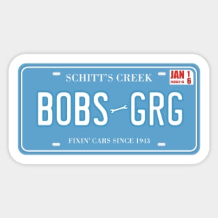 Bob's Garage License Plate Sticker